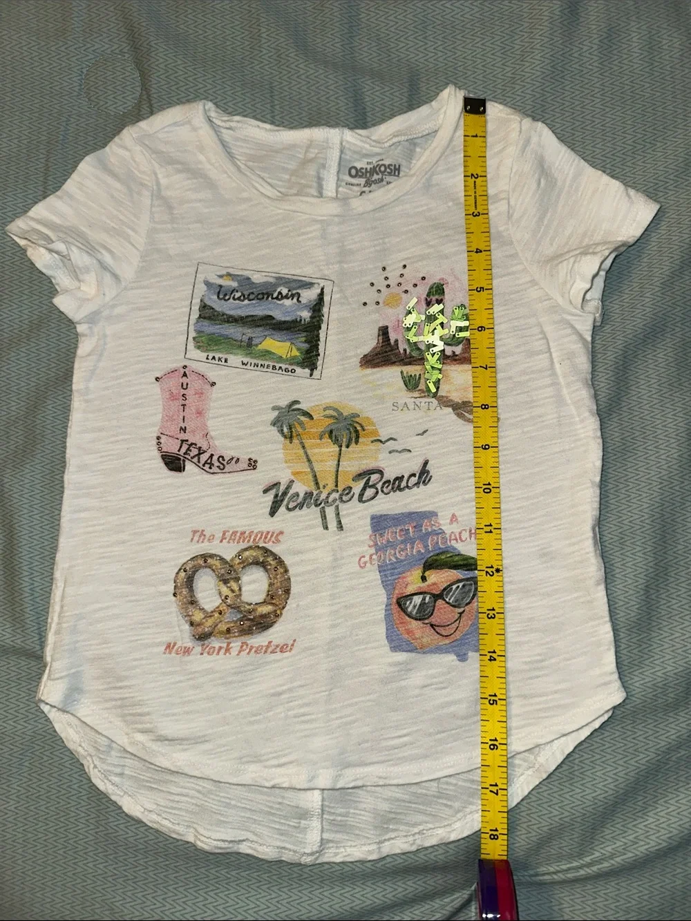 OshKosh B'gosh White Girls' Across the USA Travel Graphic Tee